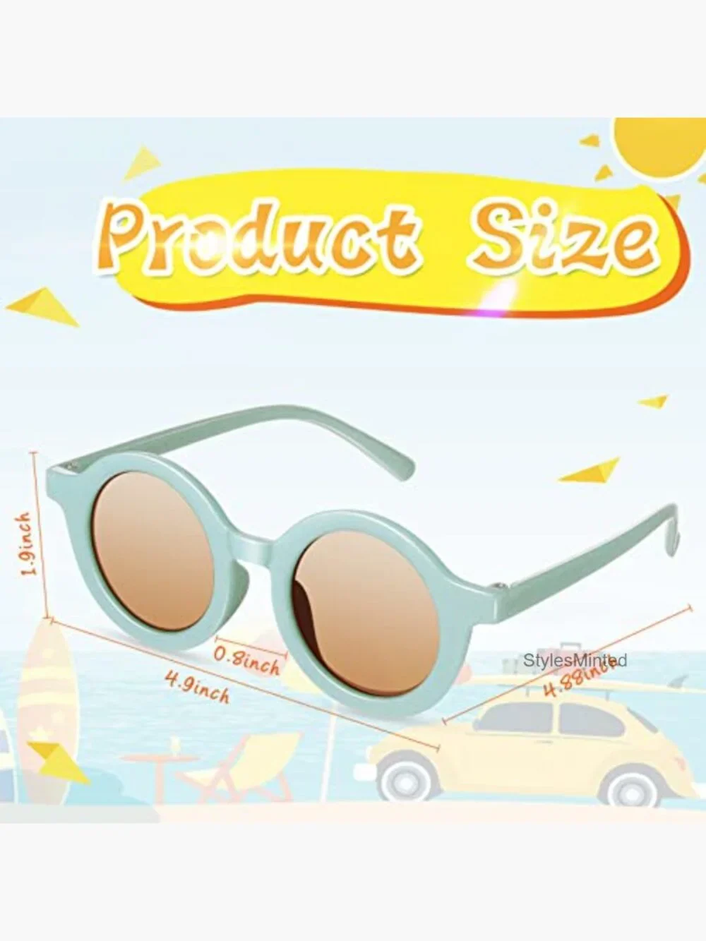 6 Pairs Kids Round Cute Circle Sunglasses Party Favors